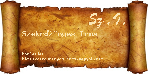 Szekrényes Irma névjegykártya